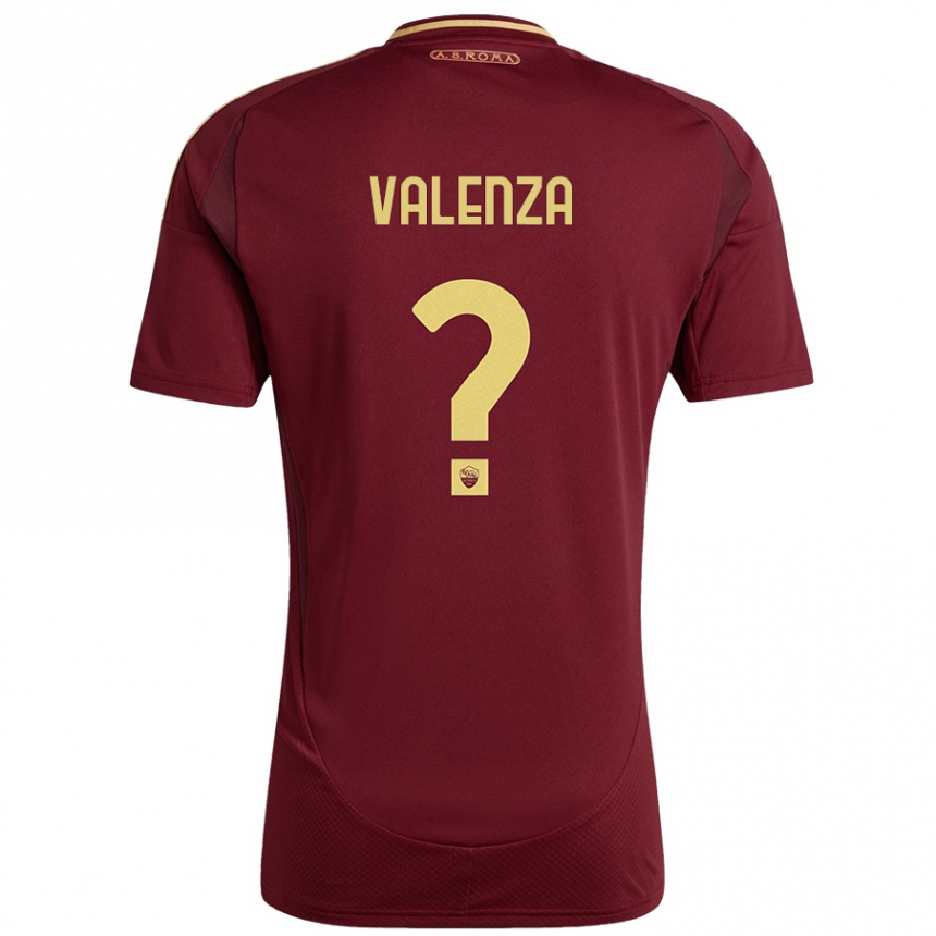 Enfant Football Maillot Salvatore Valenza #0 Rouge Brun Or Tenues Domicile 2024/25