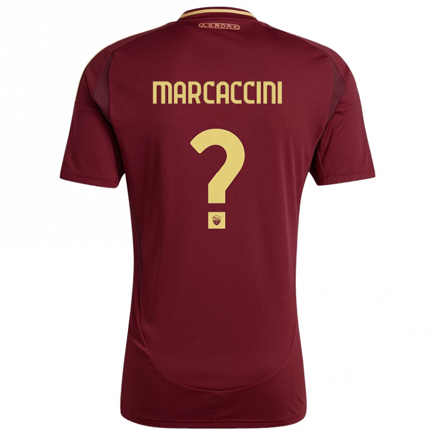 Enfant Football Maillot Alessio Marcaccini #0 Rouge Brun Or Tenues Domicile 2024/25