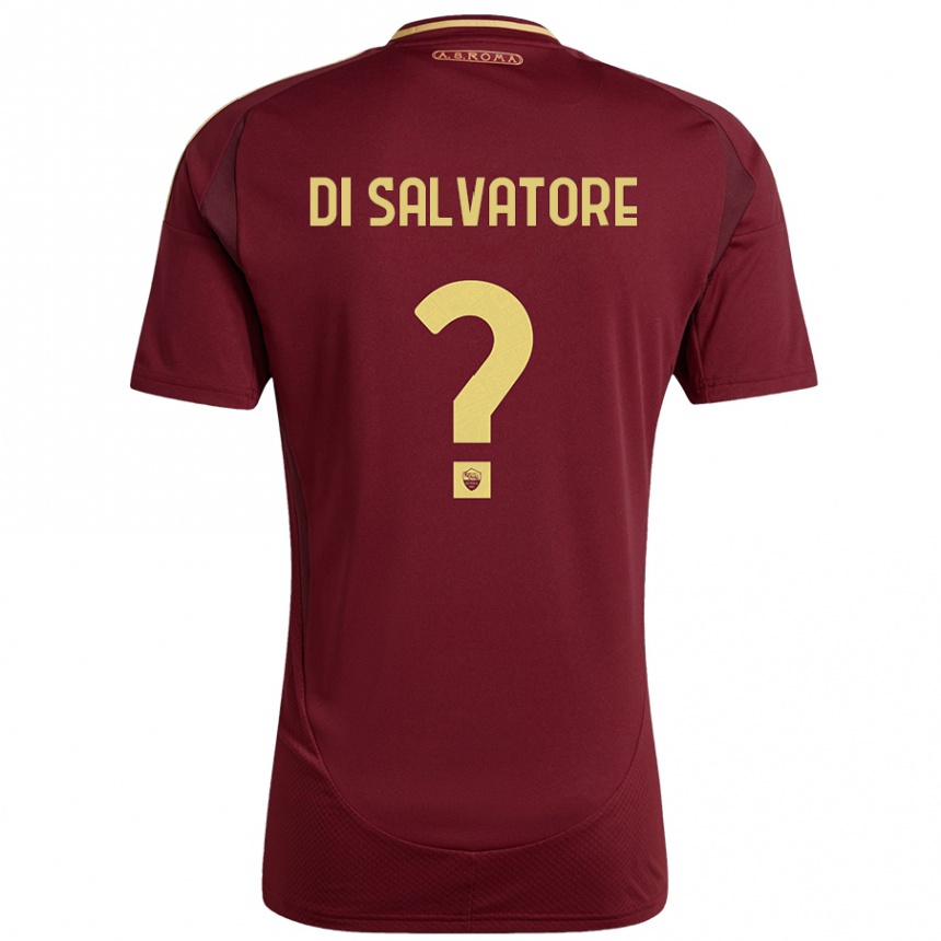 Enfant Football Maillot Diego Di Salvatore #0 Rouge Brun Or Tenues Domicile 2024/25