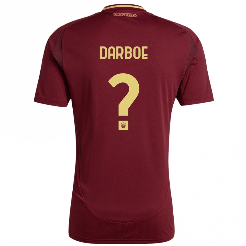 Enfant Football Maillot Balagie Darboe #0 Rouge Brun Or Tenues Domicile 2024/25