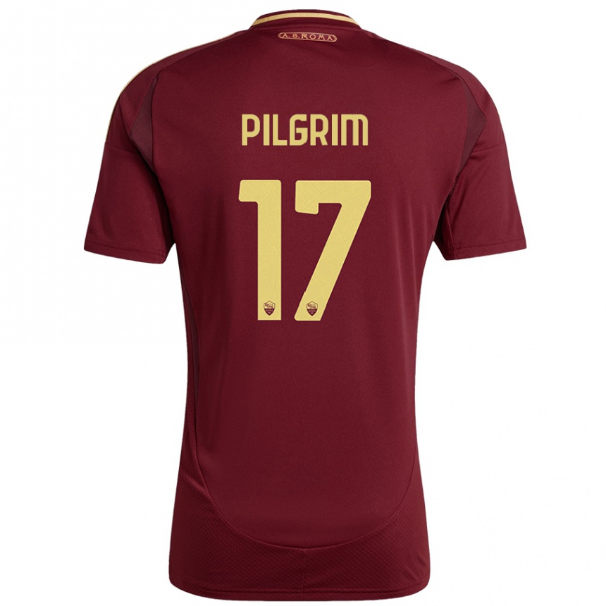 Enfant Football Maillot Alayah Pilgrim #17 Rouge Brun Or Tenues Domicile 2024/25