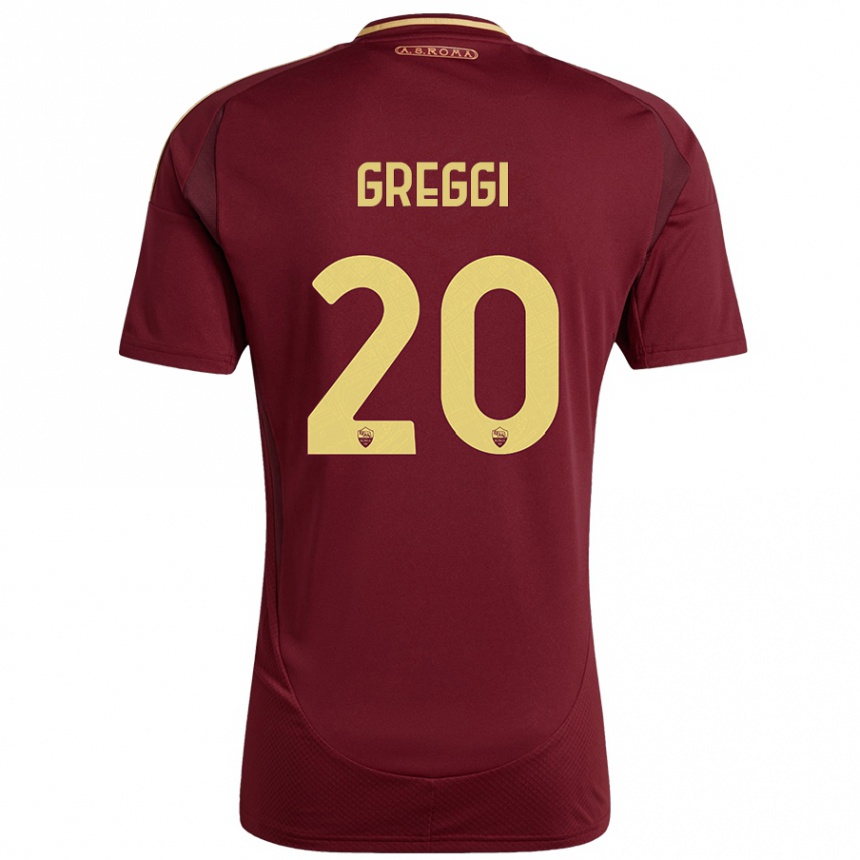 Enfant Football Maillot Giada Greggi #20 Rouge Brun Or Tenues Domicile 2024/25