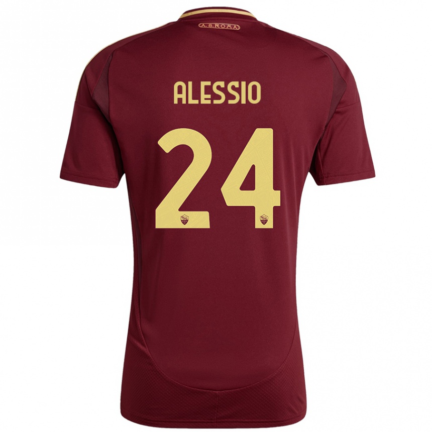 Enfant Football Maillot Filippo Alessio #24 Rouge Brun Or Tenues Domicile 2024/25