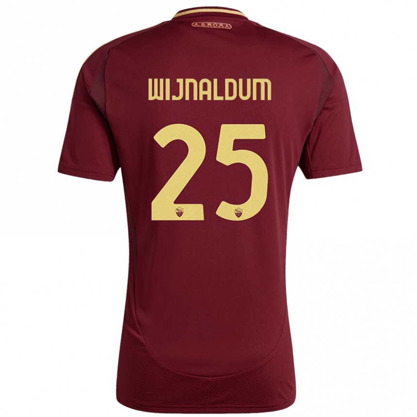 Enfant Football Maillot Georginio Wijnaldum #25 Rouge Brun Or Tenues Domicile 2024/25