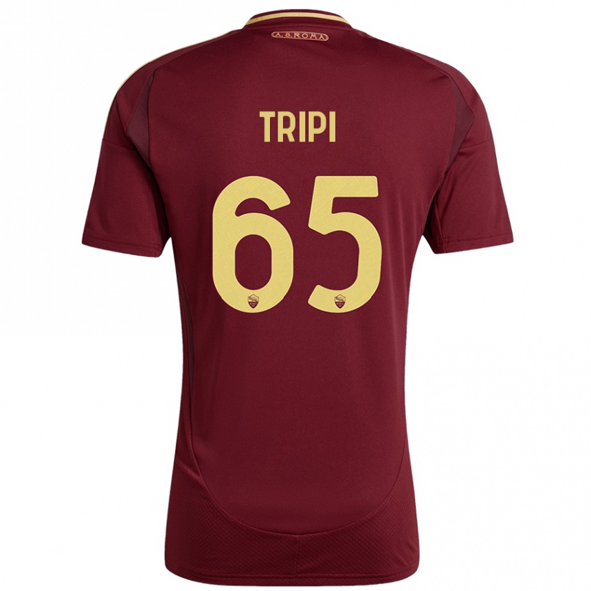 Enfant Football Maillot Filippo Tripi #65 Rouge Brun Or Tenues Domicile 2024/25