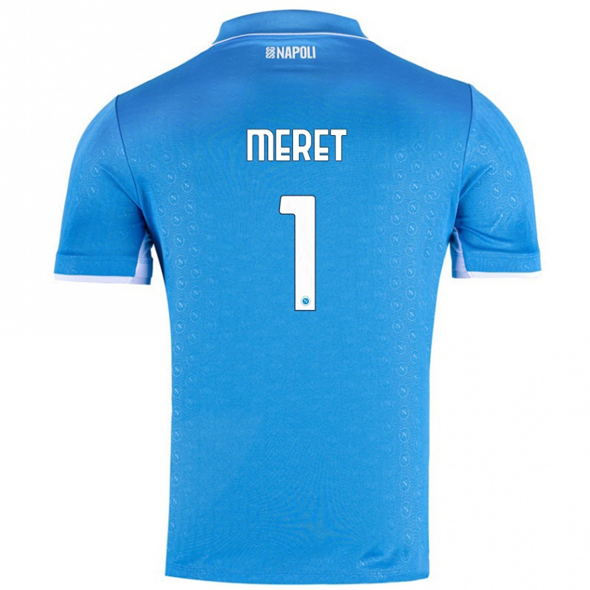 Enfant Football Maillot Alex Meret #1 Bleu Ciel Tenues Domicile 2024/25