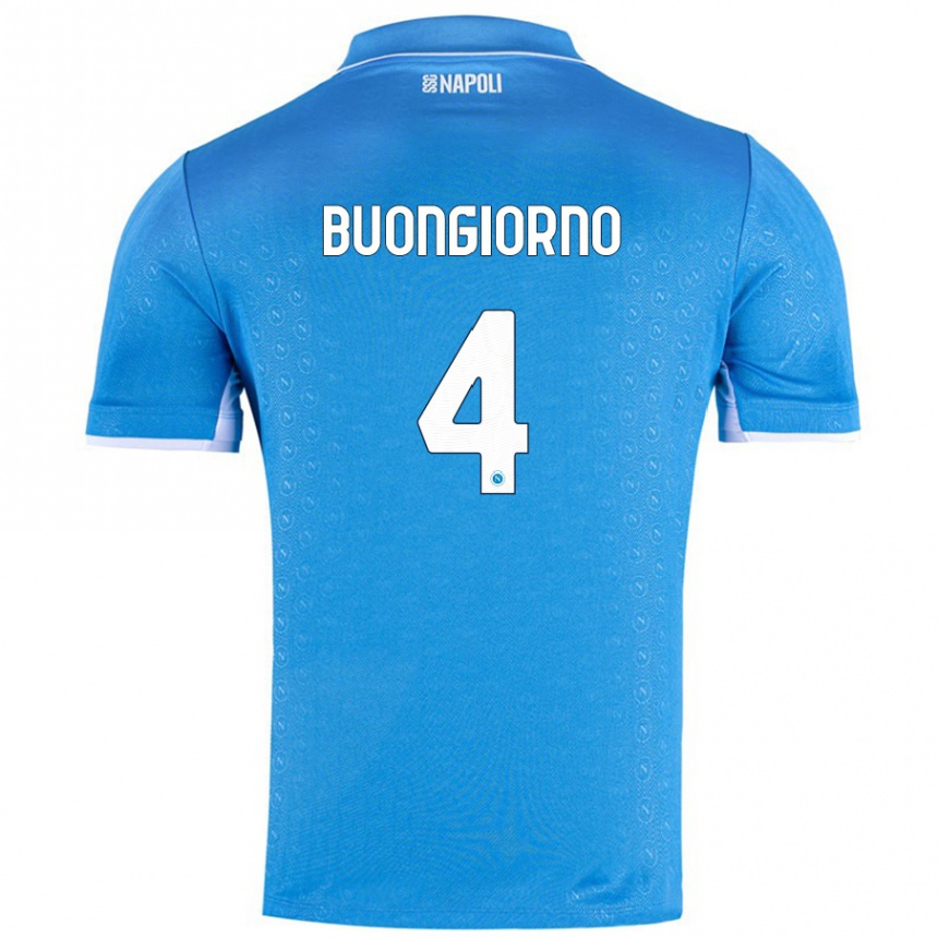 Enfant Football Maillot Alessandro Buongiorno #4 Bleu Ciel Tenues Domicile 2024/25