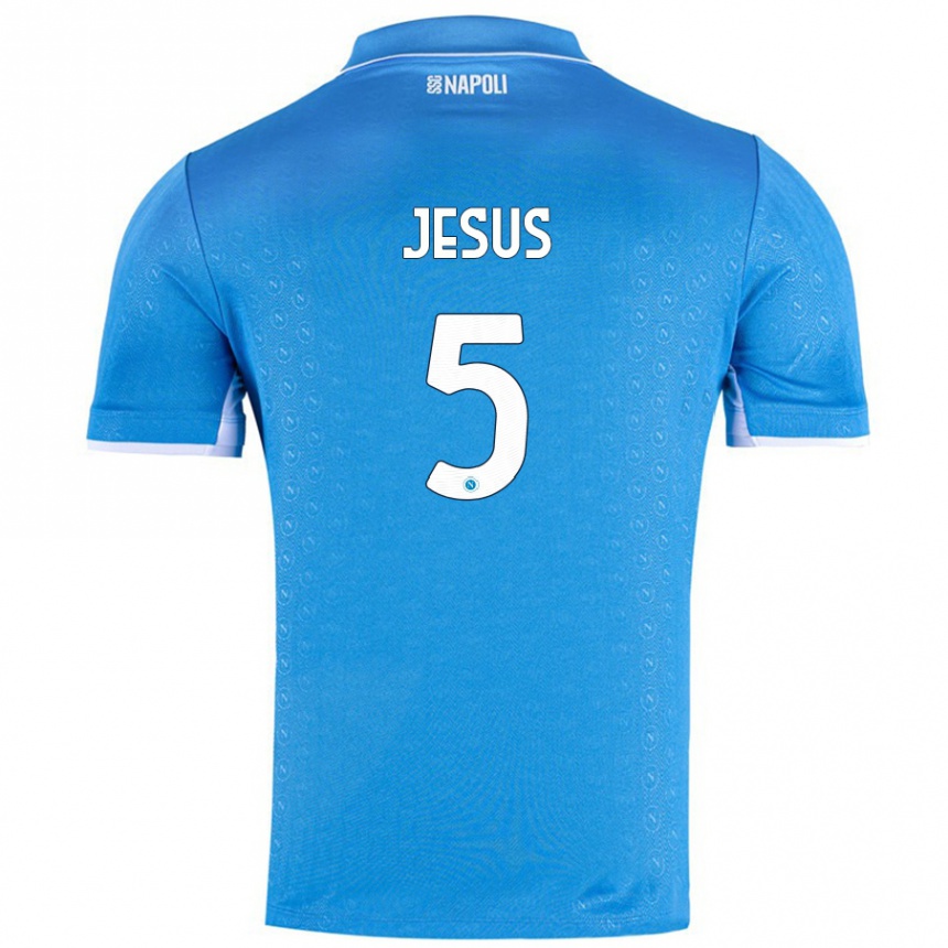 Enfant Football Maillot Juan Jesus #5 Bleu Ciel Tenues Domicile 2024/25