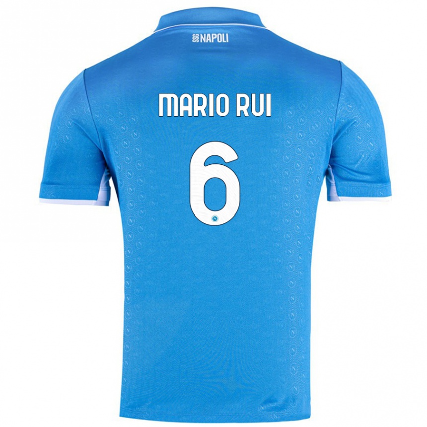 Enfant Football Maillot Mario Rui #6 Bleu Ciel Tenues Domicile 2024/25