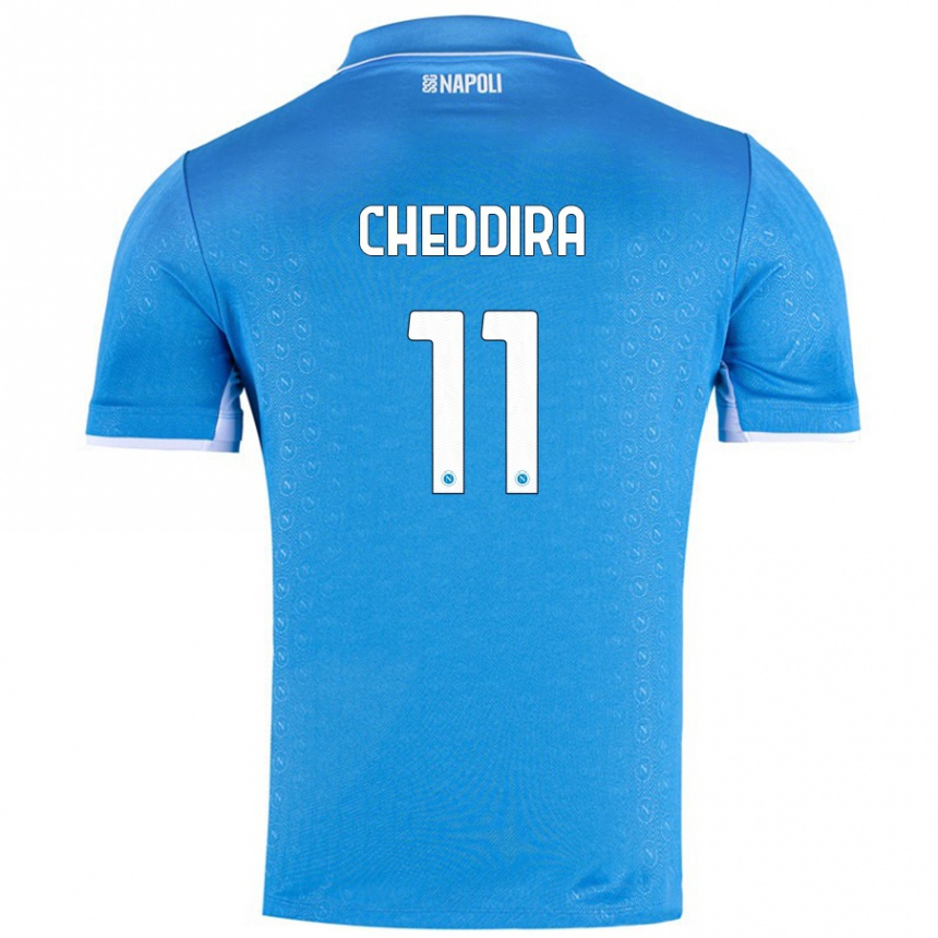 Enfant Football Maillot Walid Cheddira #11 Bleu Ciel Tenues Domicile 2024/25