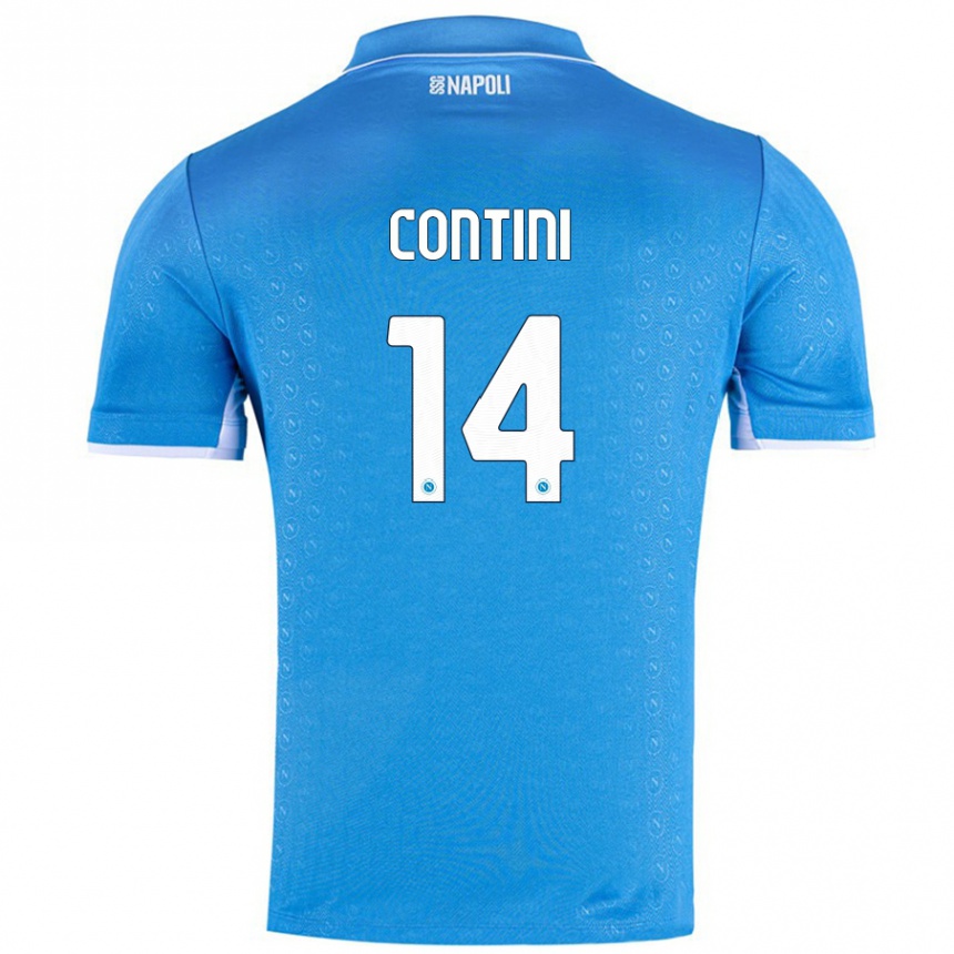 Enfant Football Maillot Nikita Contini #14 Bleu Ciel Tenues Domicile 2024/25