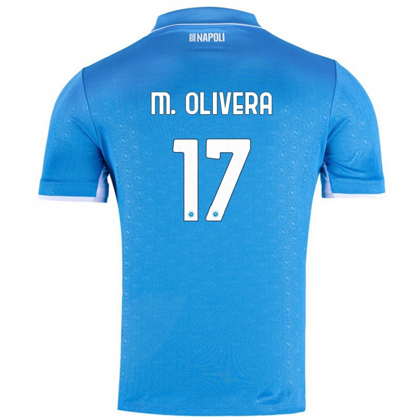 Enfant Football Maillot Mathias Olivera #17 Bleu Ciel Tenues Domicile 2024/25