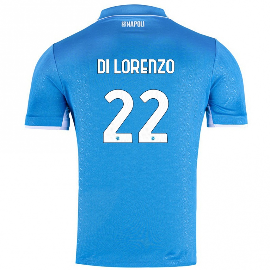 Enfant Football Maillot Giovanni Di Lorenzo #22 Bleu Ciel Tenues Domicile 2024/25