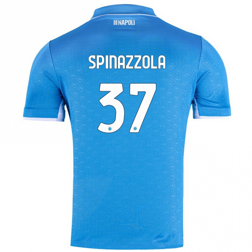 Enfant Football Maillot Leonardo Spinazzola #37 Bleu Ciel Tenues Domicile 2024/25