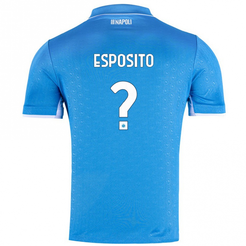 Enfant Football Maillot Mattia Esposito #0 Bleu Ciel Tenues Domicile 2024/25