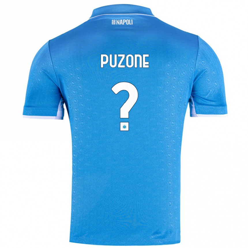 Enfant Football Maillot Mattia Puzone #0 Bleu Ciel Tenues Domicile 2024/25