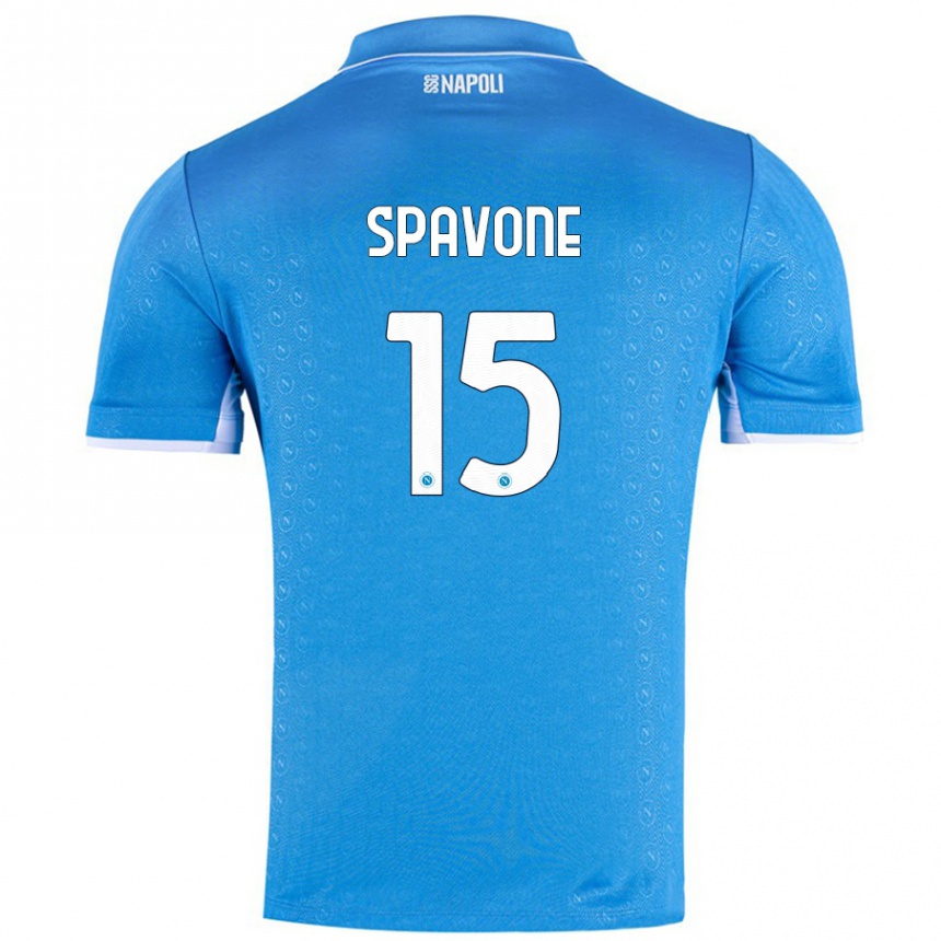 Enfant Football Maillot Alessandro Spavone #15 Bleu Ciel Tenues Domicile 2024/25