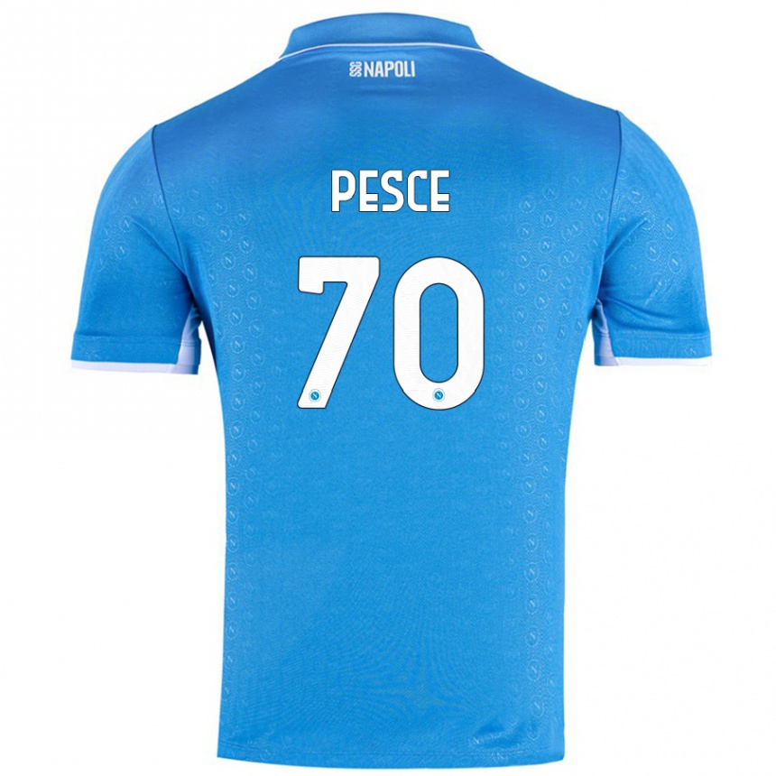 Enfant Football Maillot Antonio Pesce #70 Bleu Ciel Tenues Domicile 2024/25