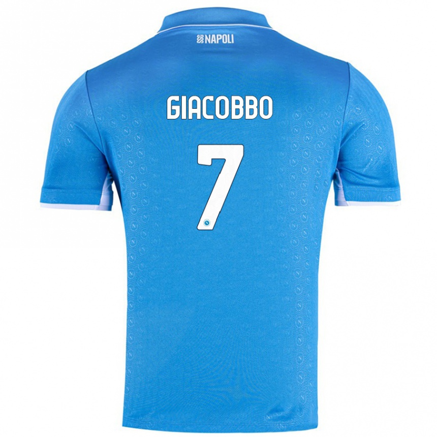 Enfant Football Maillot Giulia Giacobbo #7 Bleu Ciel Tenues Domicile 2024/25