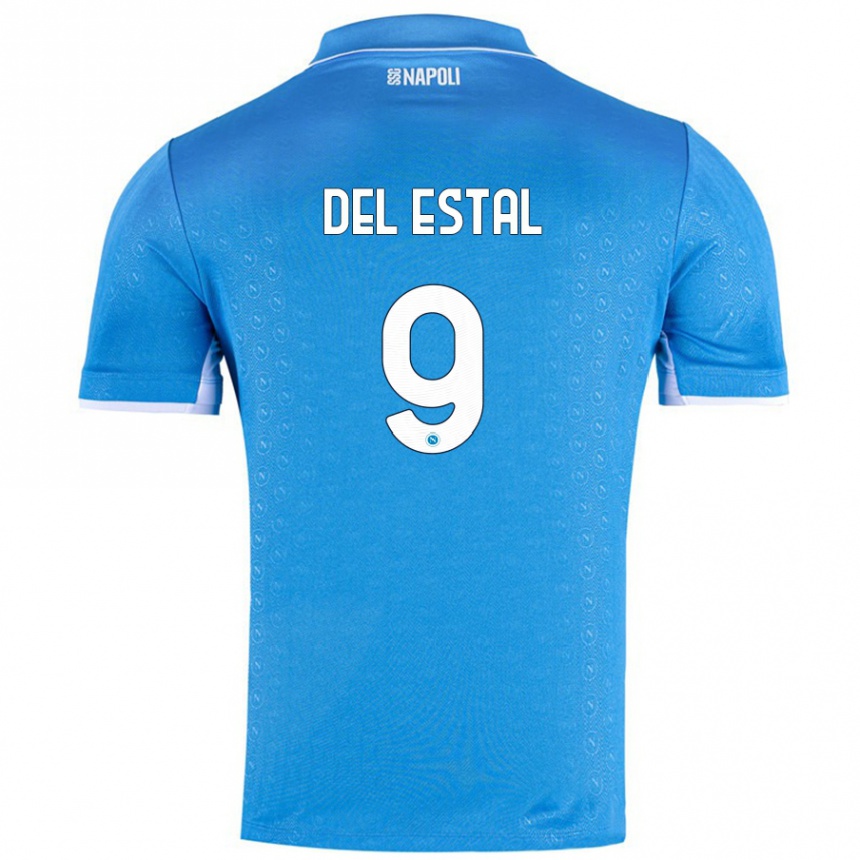 Enfant Football Maillot Eli Del Estal #9 Bleu Ciel Tenues Domicile 2024/25