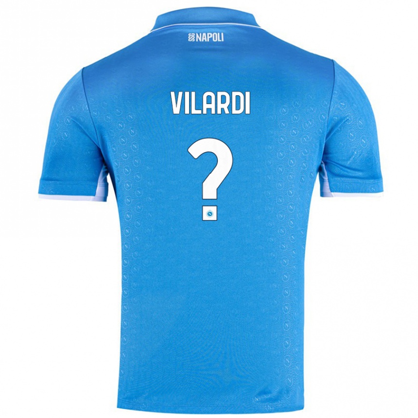 Enfant Football Maillot Mario Vilardi #0 Bleu Ciel Tenues Domicile 2024/25