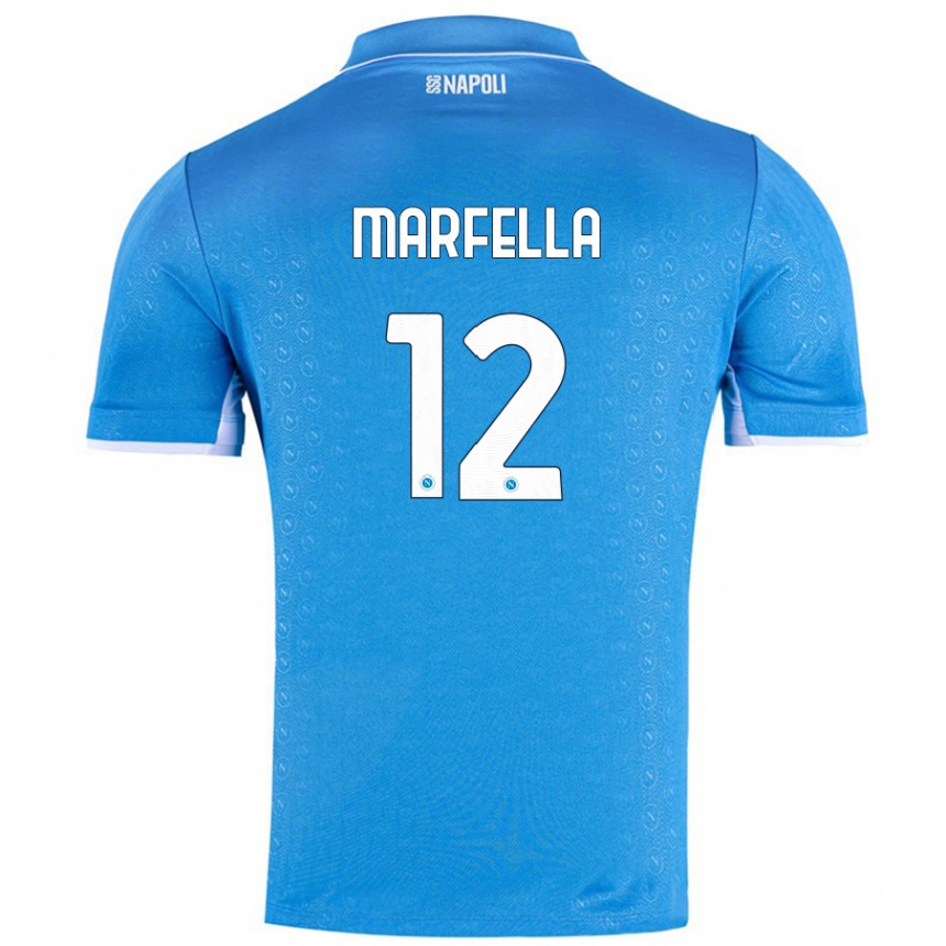 Enfant Football Maillot Davide Marfella #12 Bleu Ciel Tenues Domicile 2024/25