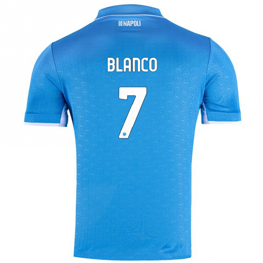 Enfant Football Maillot Gimena Blanco #7 Bleu Ciel Tenues Domicile 2024/25