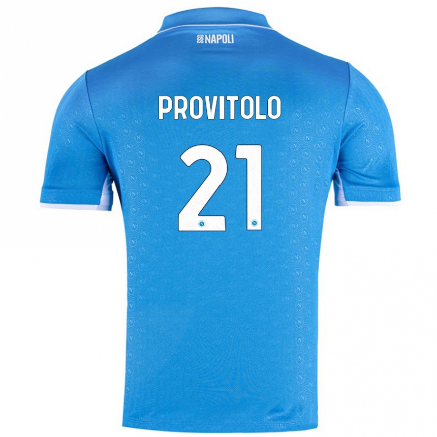 Enfant Football Maillot Vincenzo Provitolo #21 Bleu Ciel Tenues Domicile 2024/25