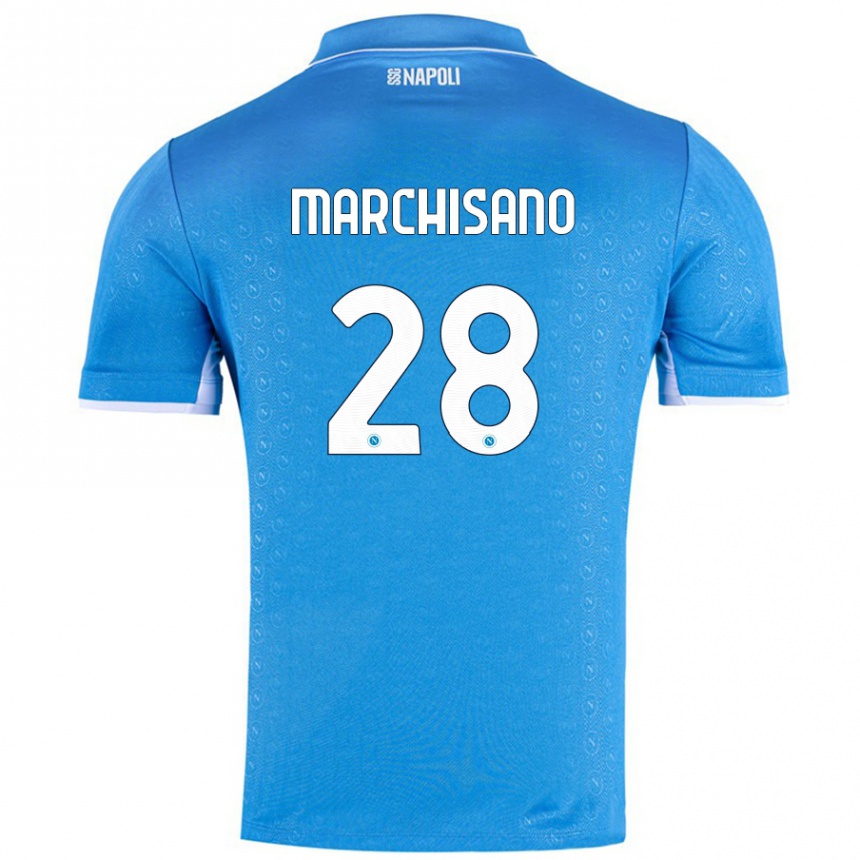 Enfant Football Maillot Matteo Marchisano #28 Bleu Ciel Tenues Domicile 2024/25