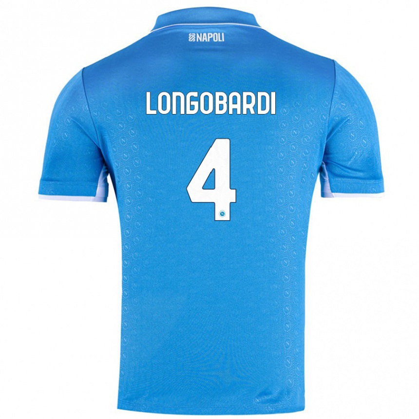 Enfant Football Maillot Salvatore Longobardi #4 Bleu Ciel Tenues Domicile 2024/25