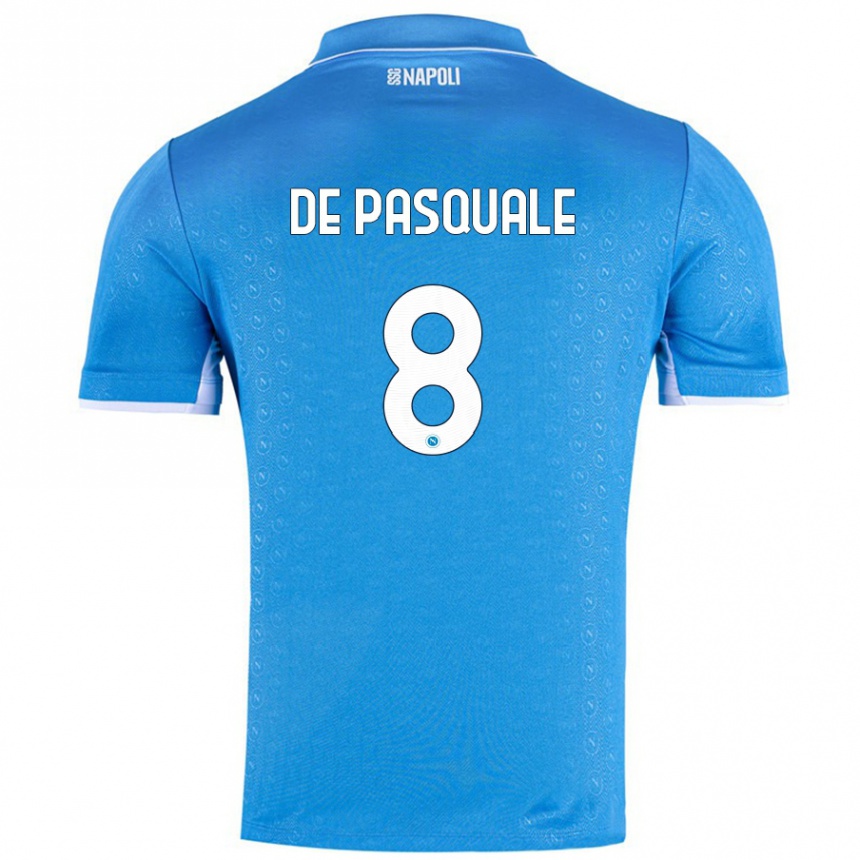 Enfant Football Maillot Dylan De Pasquale #8 Bleu Ciel Tenues Domicile 2024/25