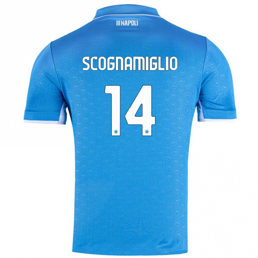 Enfant Football Maillot Fabio Scognamiglio #14 Bleu Ciel Tenues Domicile 2024/25