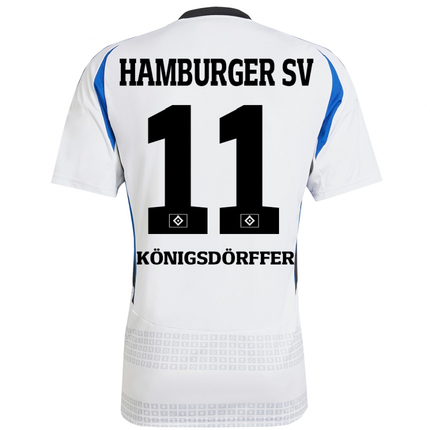 Enfant Football Maillot Ransford Königsdörffer #11 Blanc Bleu Tenues Domicile 2024/25