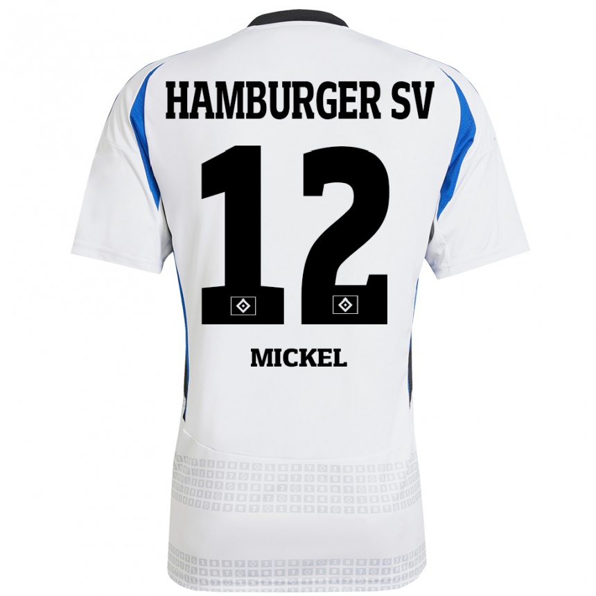 Enfant Football Maillot Tom Mickel #12 Blanc Bleu Tenues Domicile 2024/25