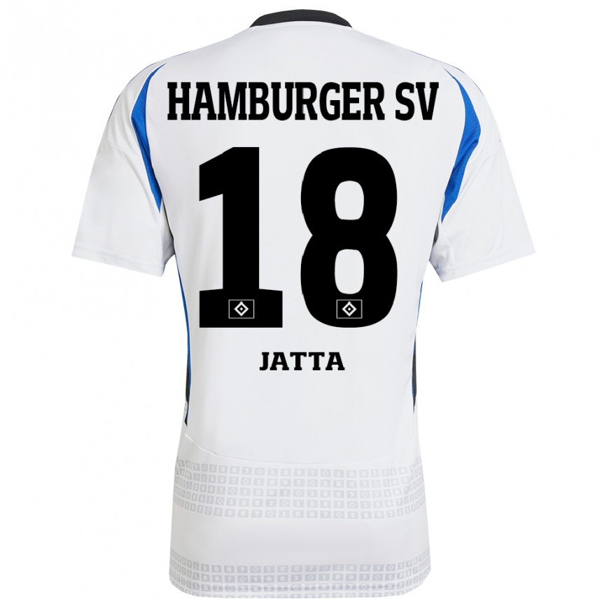 Enfant Football Maillot Bakery Jatta #18 Blanc Bleu Tenues Domicile 2024/25