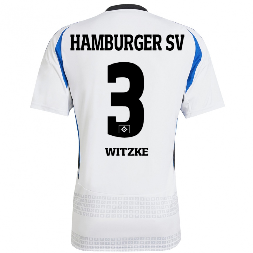 Enfant Football Maillot Oliver Witzke #3 Blanc Bleu Tenues Domicile 2024/25