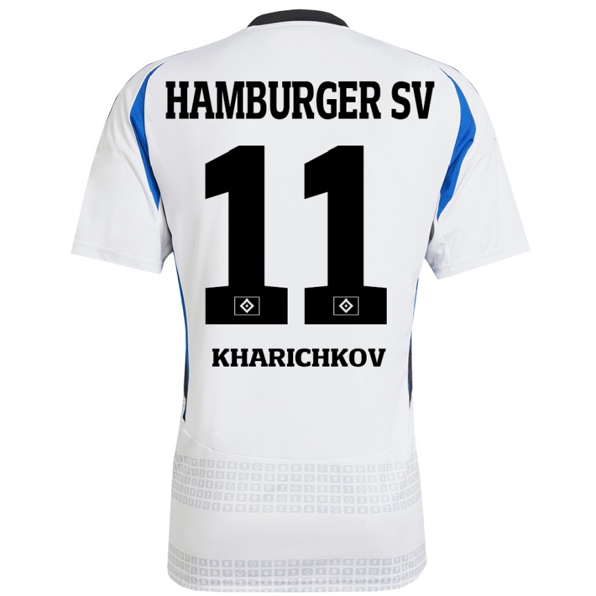 Enfant Football Maillot Valentyn Kharichkov #11 Blanc Bleu Tenues Domicile 2024/25