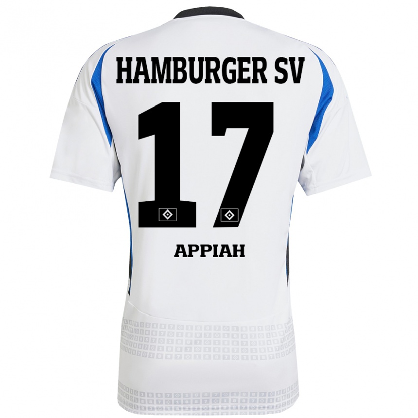 Enfant Football Maillot Emmanuel Appiah #17 Blanc Bleu Tenues Domicile 2024/25