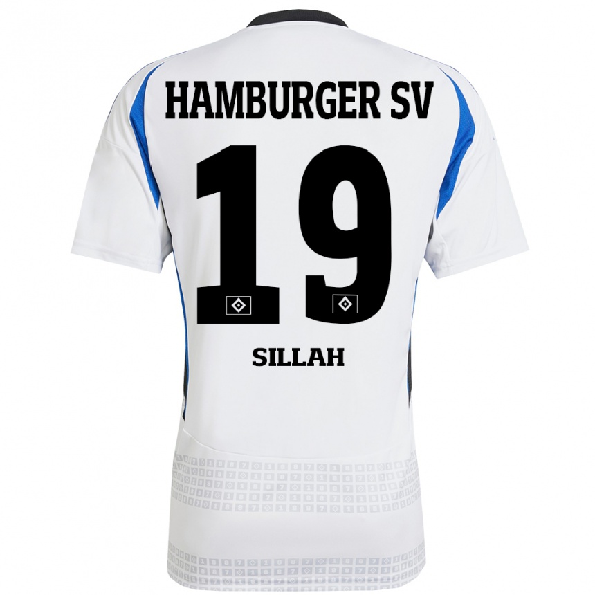 Enfant Football Maillot Omar Sillah #19 Blanc Bleu Tenues Domicile 2024/25