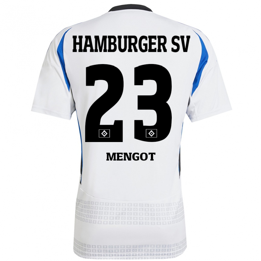 Enfant Football Maillot Ayukayoh Mengot #23 Blanc Bleu Tenues Domicile 2024/25