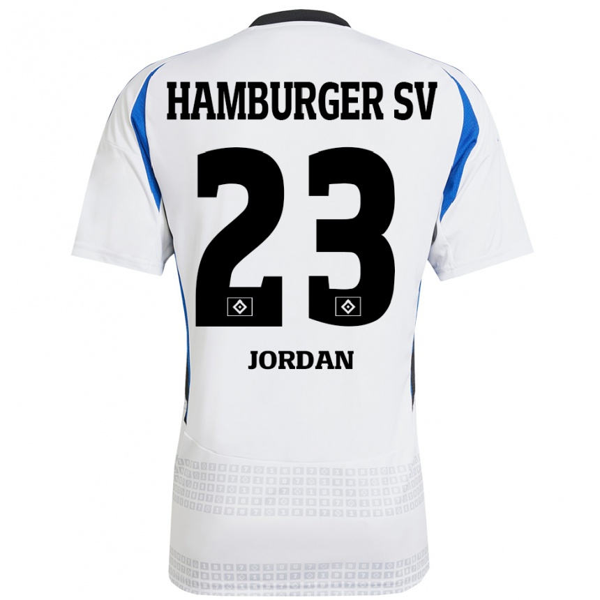 Enfant Football Maillot Dominik Jordan #23 Blanc Bleu Tenues Domicile 2024/25