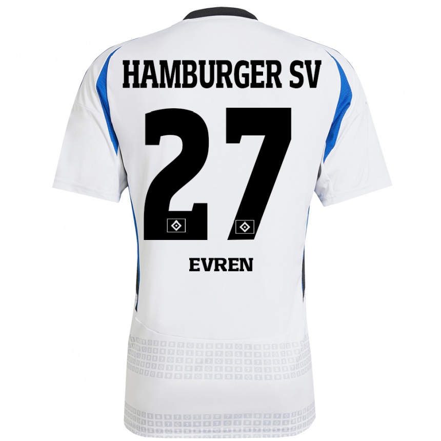 Enfant Football Maillot Batuhan Evren #27 Blanc Bleu Tenues Domicile 2024/25