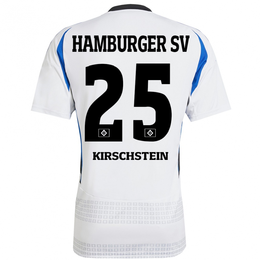 Enfant Football Maillot Merle Kirschstein #25 Blanc Bleu Tenues Domicile 2024/25