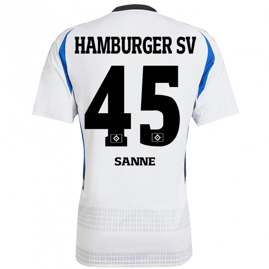 Enfant Football Maillot Tom Sanne #45 Blanc Bleu Tenues Domicile 2024/25