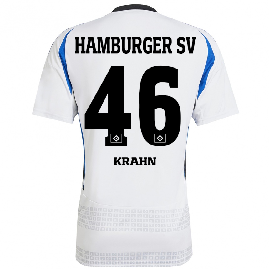 Enfant Football Maillot Elijah Krahn #46 Blanc Bleu Tenues Domicile 2024/25