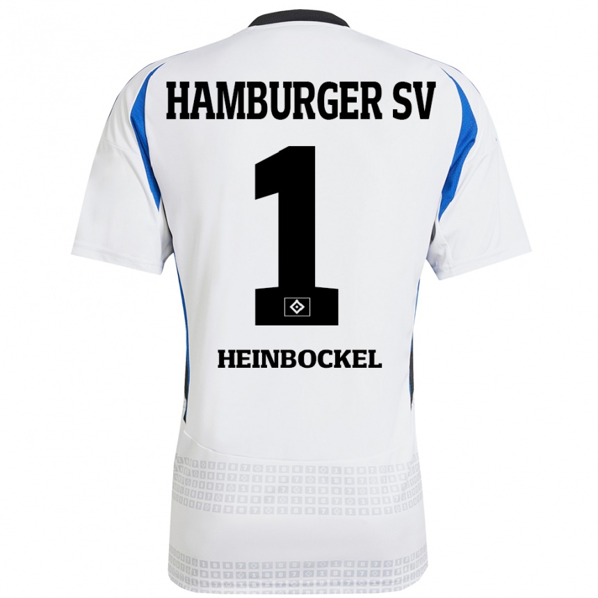 Enfant Football Maillot Simon Heinbockel #1 Blanc Bleu Tenues Domicile 2024/25