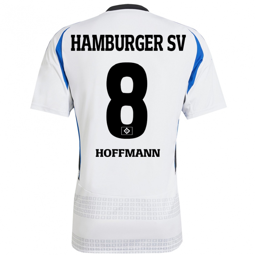 Enfant Football Maillot Nick Hoffmann #8 Blanc Bleu Tenues Domicile 2024/25