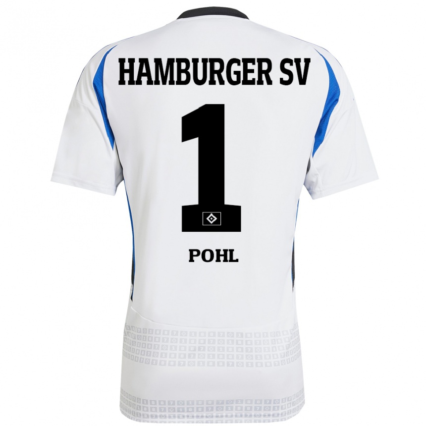 Enfant Football Maillot Christina Pohl #1 Blanc Bleu Tenues Domicile 2024/25