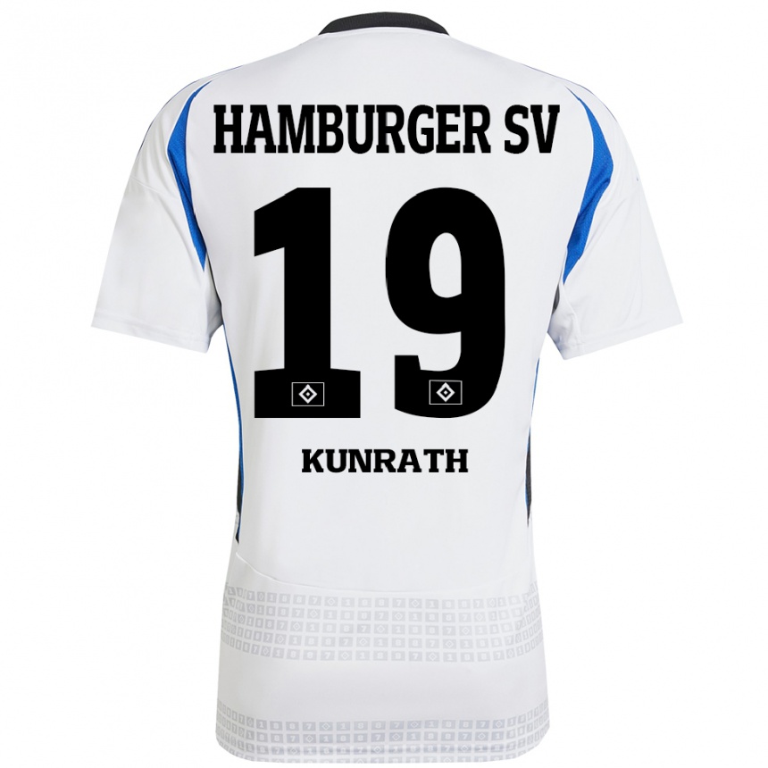 Enfant Football Maillot Lina Kunrath #19 Blanc Bleu Tenues Domicile 2024/25