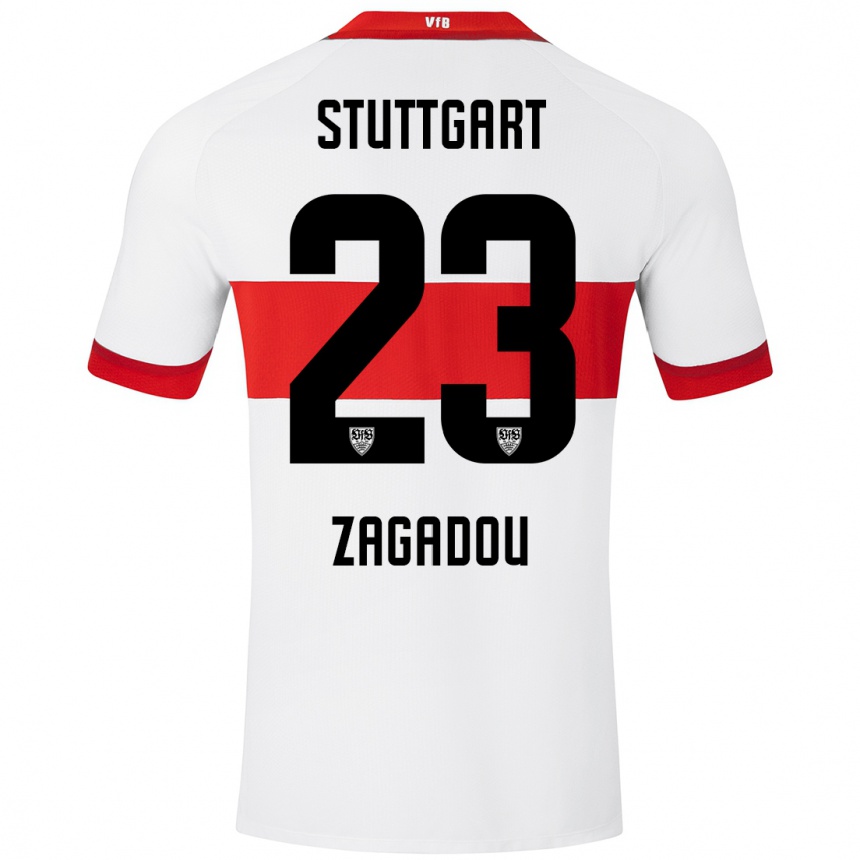 Enfant Football Maillot Dan-Axel Zagadou #23 Blanc Rouge Tenues Domicile 2024/25